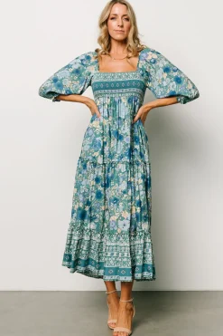 Baltic Born Shanna Tiered Dress | Emerald Multi