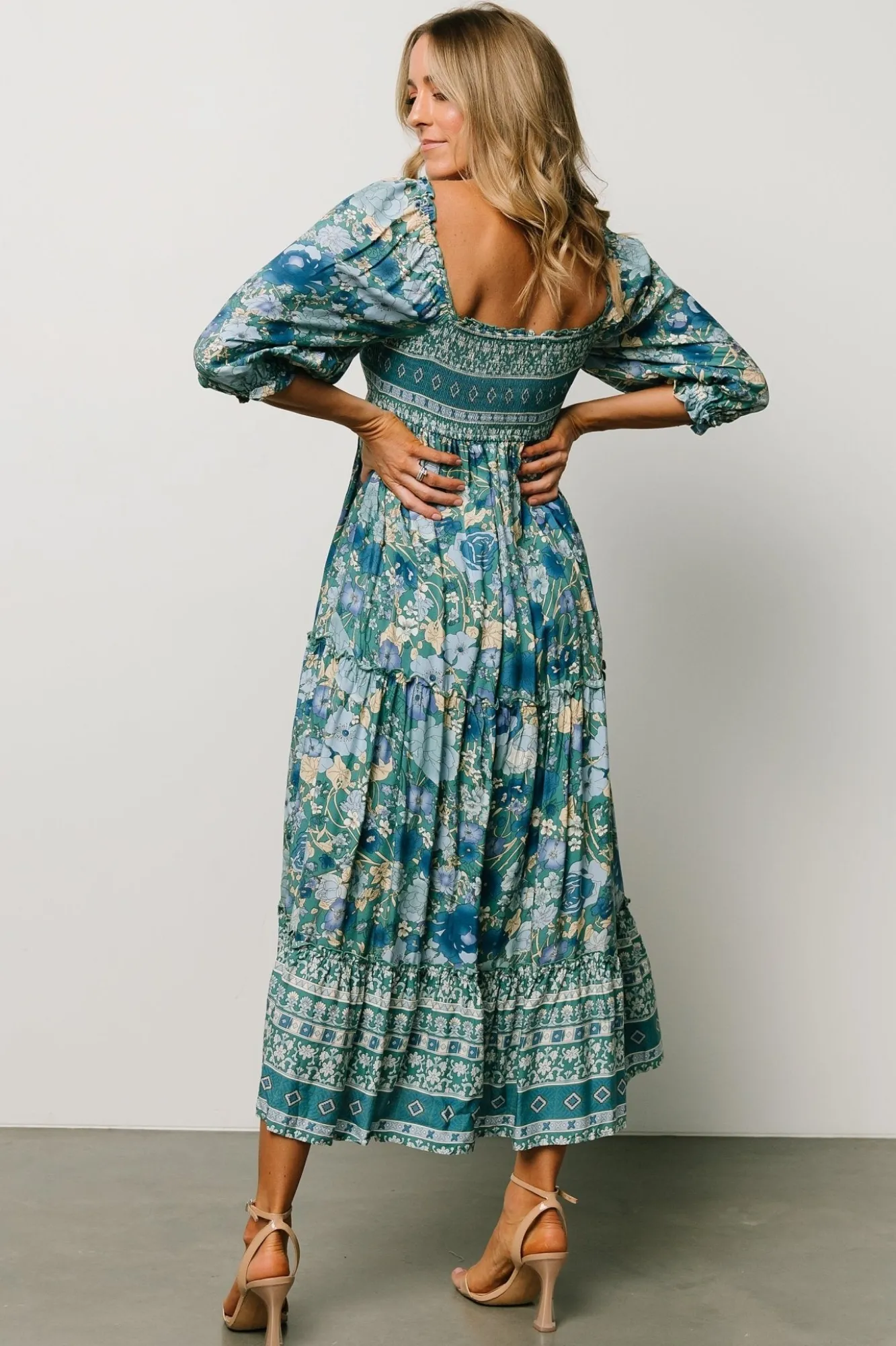 Baltic Born Shanna Tiered Dress | Emerald Multi
