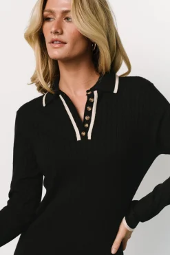 Baltic Born Shantel Polo Dress | Black + Cream