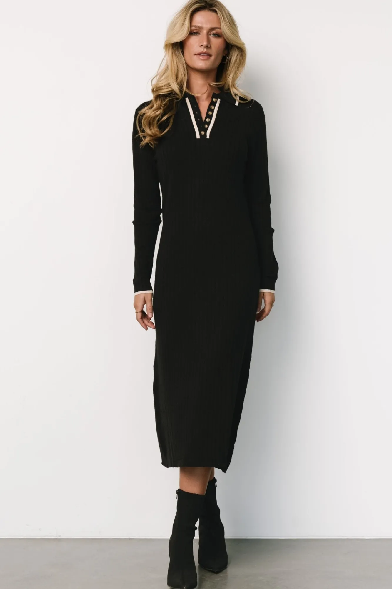Baltic Born Shantel Polo Dress | Black + Cream