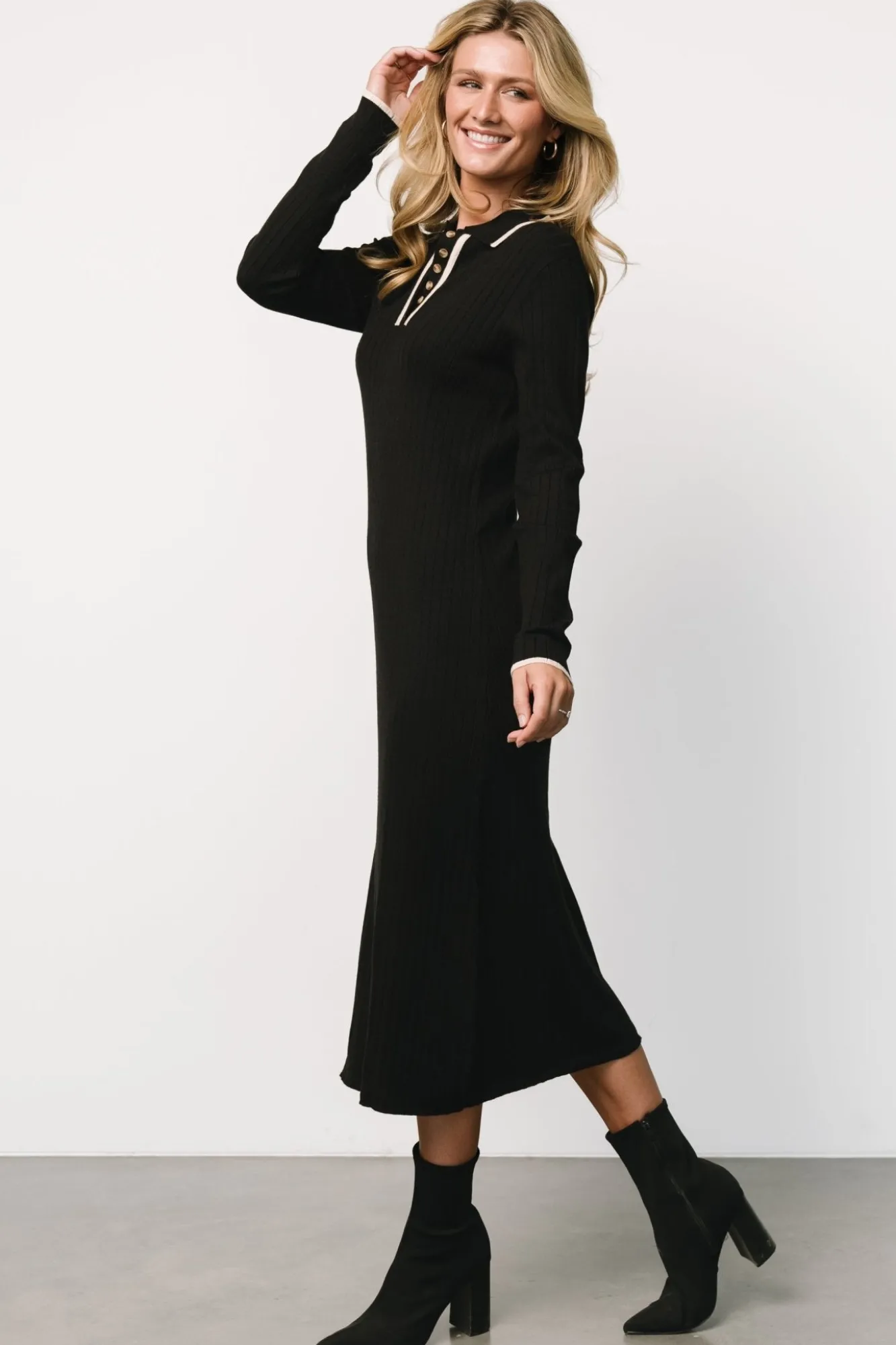 Baltic Born Shantel Polo Dress | Black + Cream