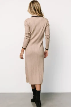 Baltic Born Shantel Polo Dress | Taupe + Black