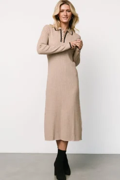 Baltic Born Shantel Polo Dress | Taupe + Black