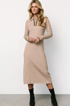 Baltic Born Shantel Polo Dress | Taupe + Black