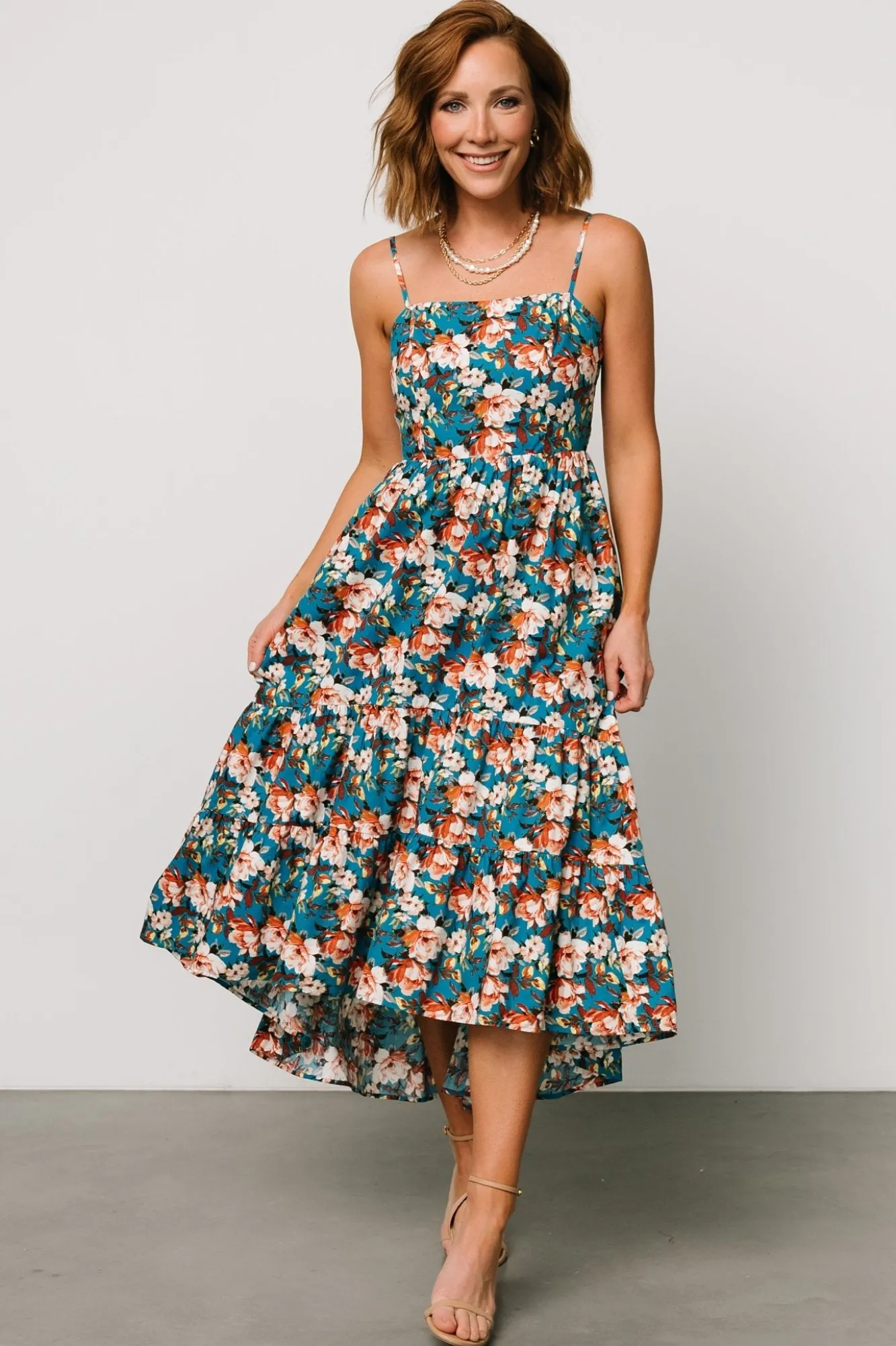 Baltic Born Shari Tank Maxi Dress | Deep Blue Floral