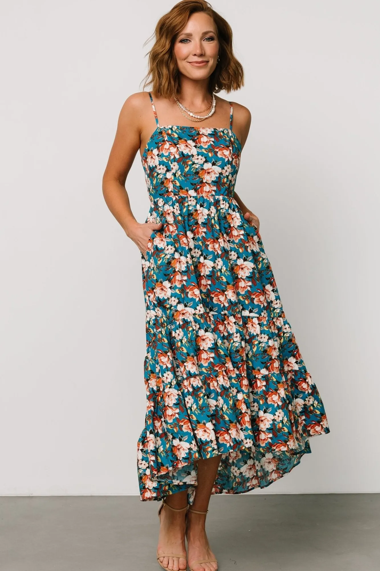 Baltic Born Shari Tank Maxi Dress | Deep Blue Floral