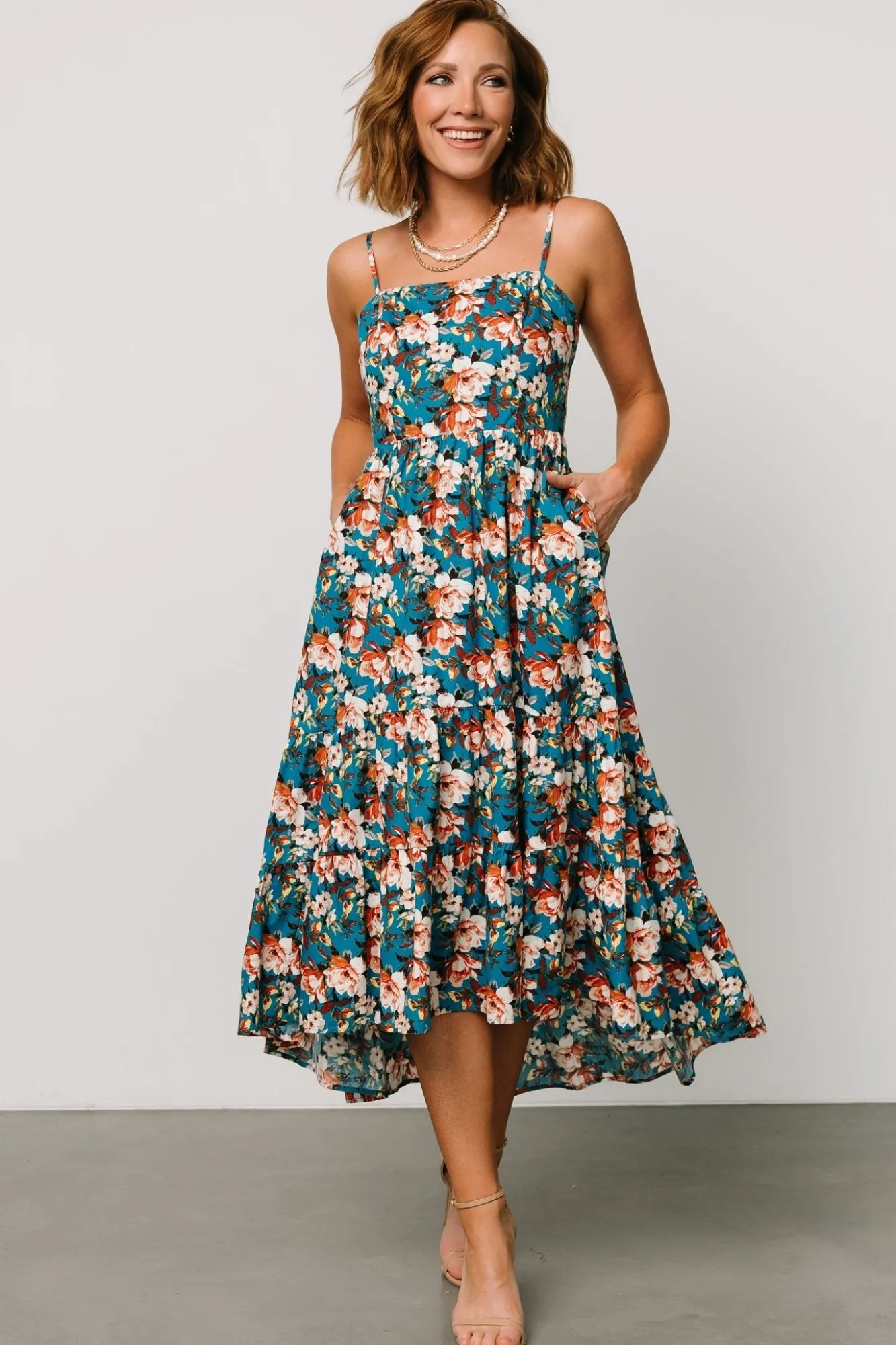 Baltic Born Shari Tank Maxi Dress | Deep Blue Floral