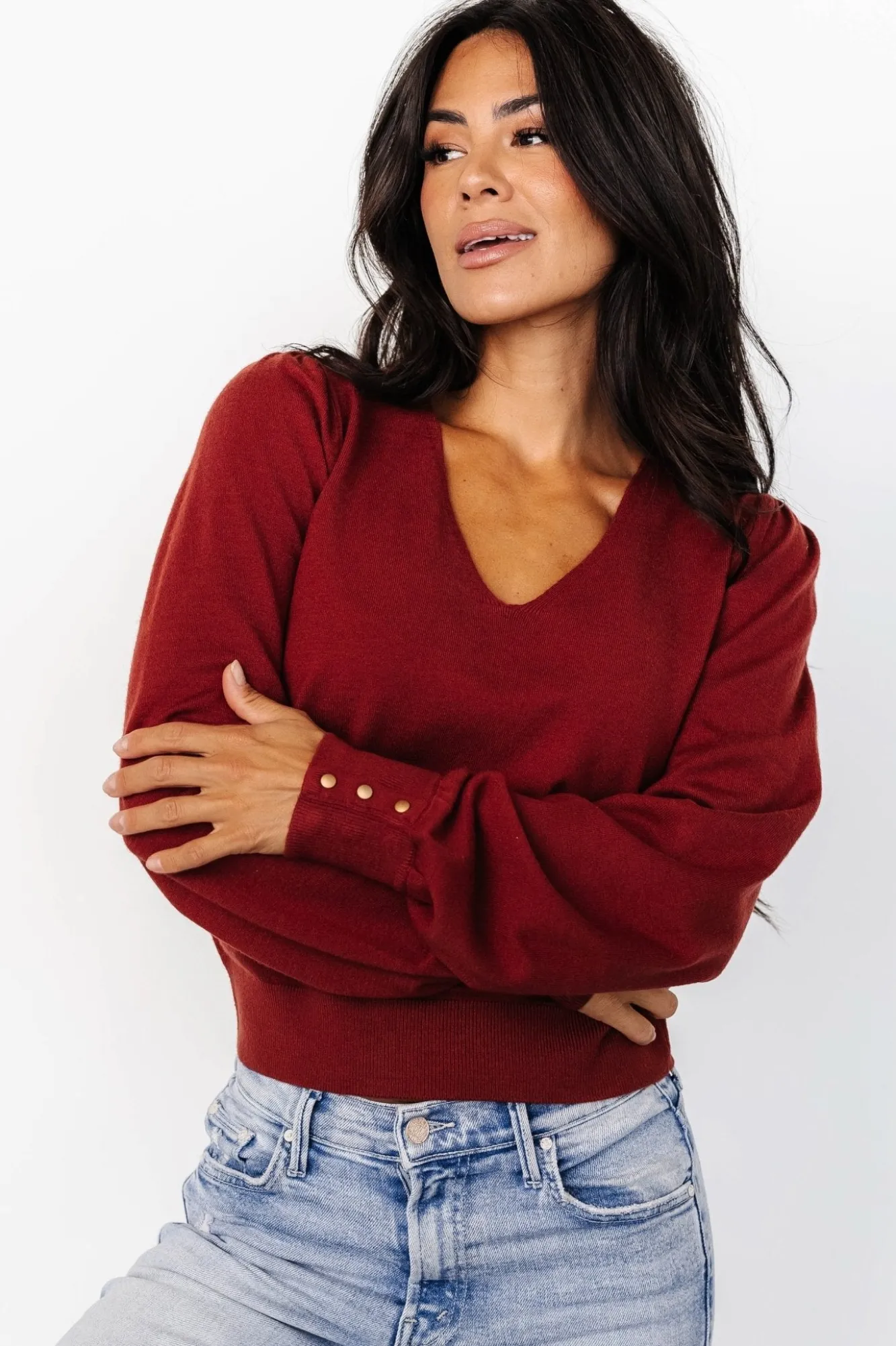Baltic Born Sheila V Neck Sweater Top |
