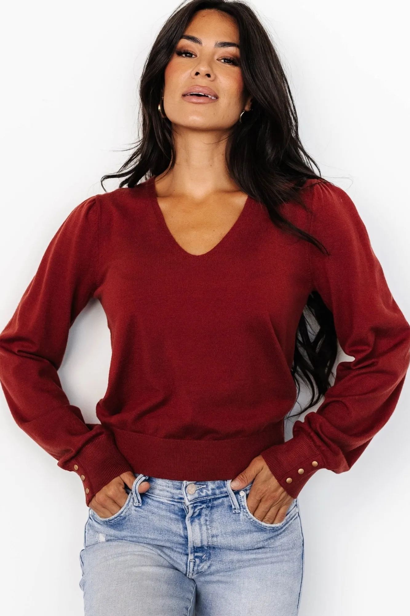Baltic Born Sheila V Neck Sweater Top |