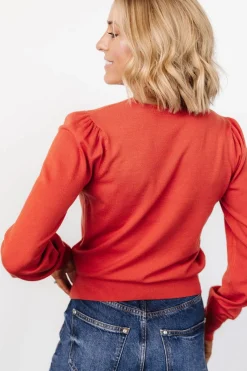 Baltic Born Sheila V Neck Sweater Top | Light Rust