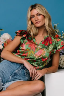Baltic Born Skyler Ruffle Top | Green Multi