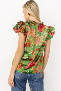 Baltic Born Skyler Ruffle Top | Green Multi