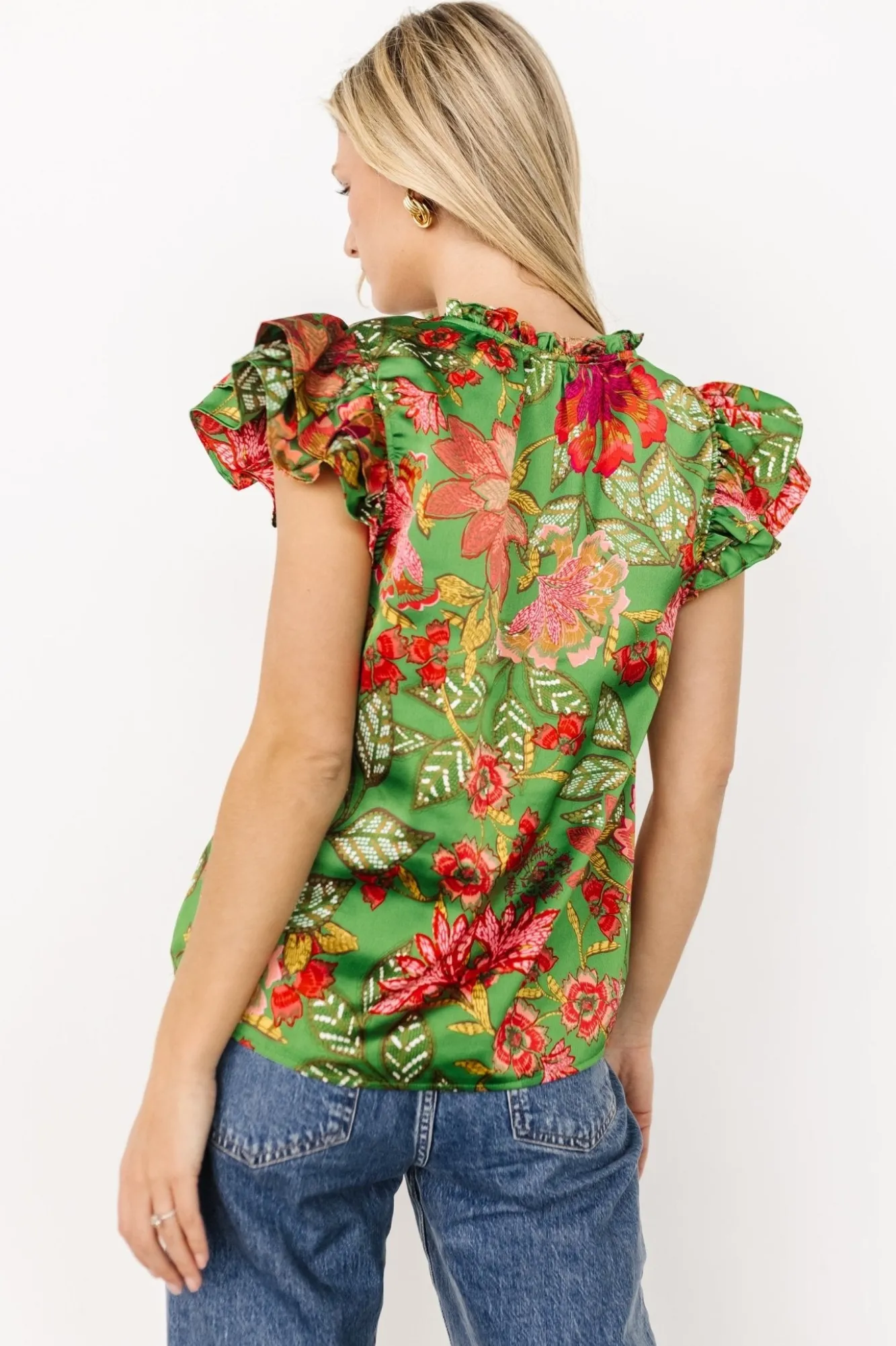 Baltic Born Skyler Ruffle Top | Green Multi