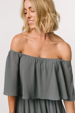 Baltic Born Sonia Off Shoulder Maxi Dress | Dusty Blue