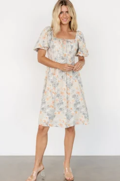 Baltic Born Sonnet Short Dress | Dusty Blue Print