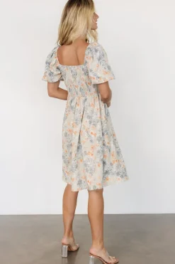 Baltic Born Sonnet Short Dress | Dusty Blue Print
