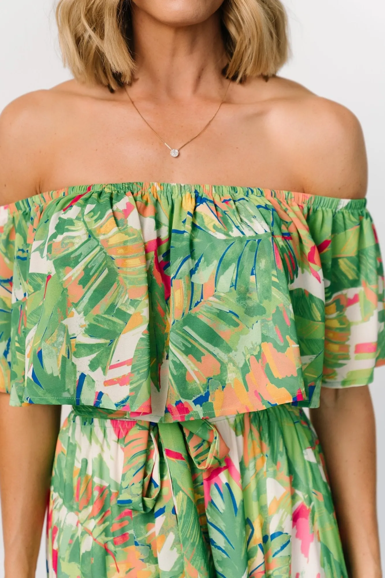 Baltic Born Sonoma Off Shoulder Maxi Dress | Green Multi