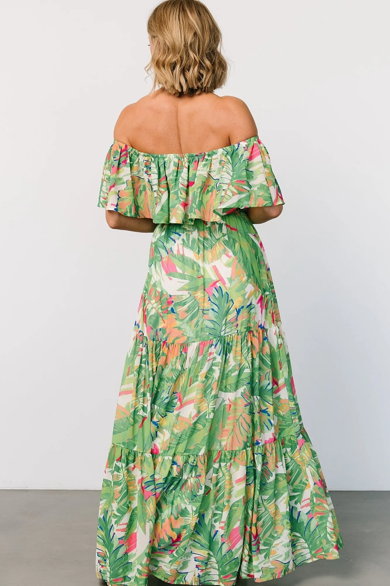 Baltic Born Sonoma Off Shoulder Maxi Dress | Green Multi