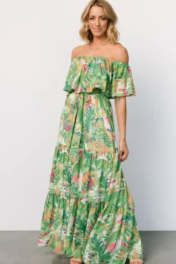 Baltic Born Sonoma Off Shoulder Maxi Dress | Green Multi