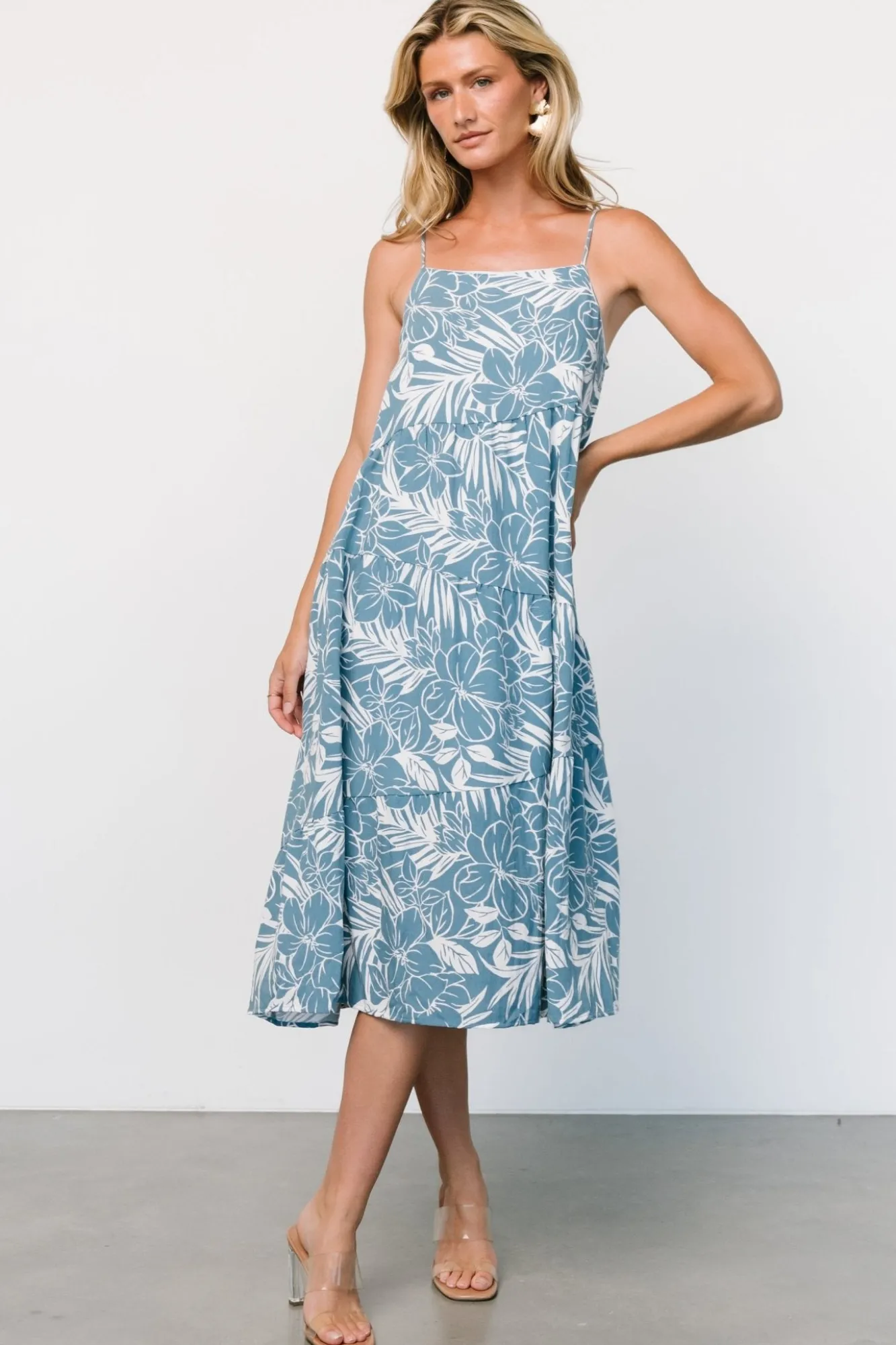 Baltic Born Sonora Midi Dress | Dusty Blue Print