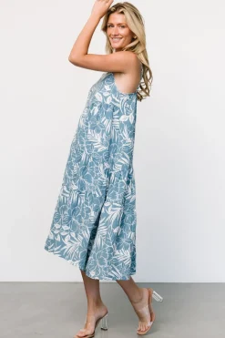 Baltic Born Sonora Midi Dress | Dusty Blue Print