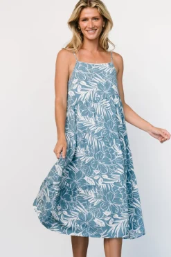 Baltic Born Sonora Midi Dress | Dusty Blue Print