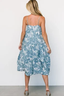 Baltic Born Sonora Midi Dress | Dusty Blue Print
