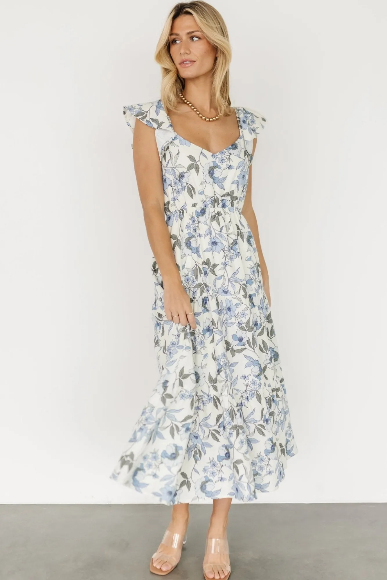 Baltic Born Sorrento Ruffle Dress | Blue Floral
