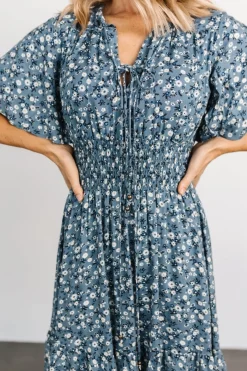 Baltic Born Spell Boho Midi Dress | Blue Floral