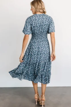 Baltic Born Spell Boho Midi Dress | Blue Floral
