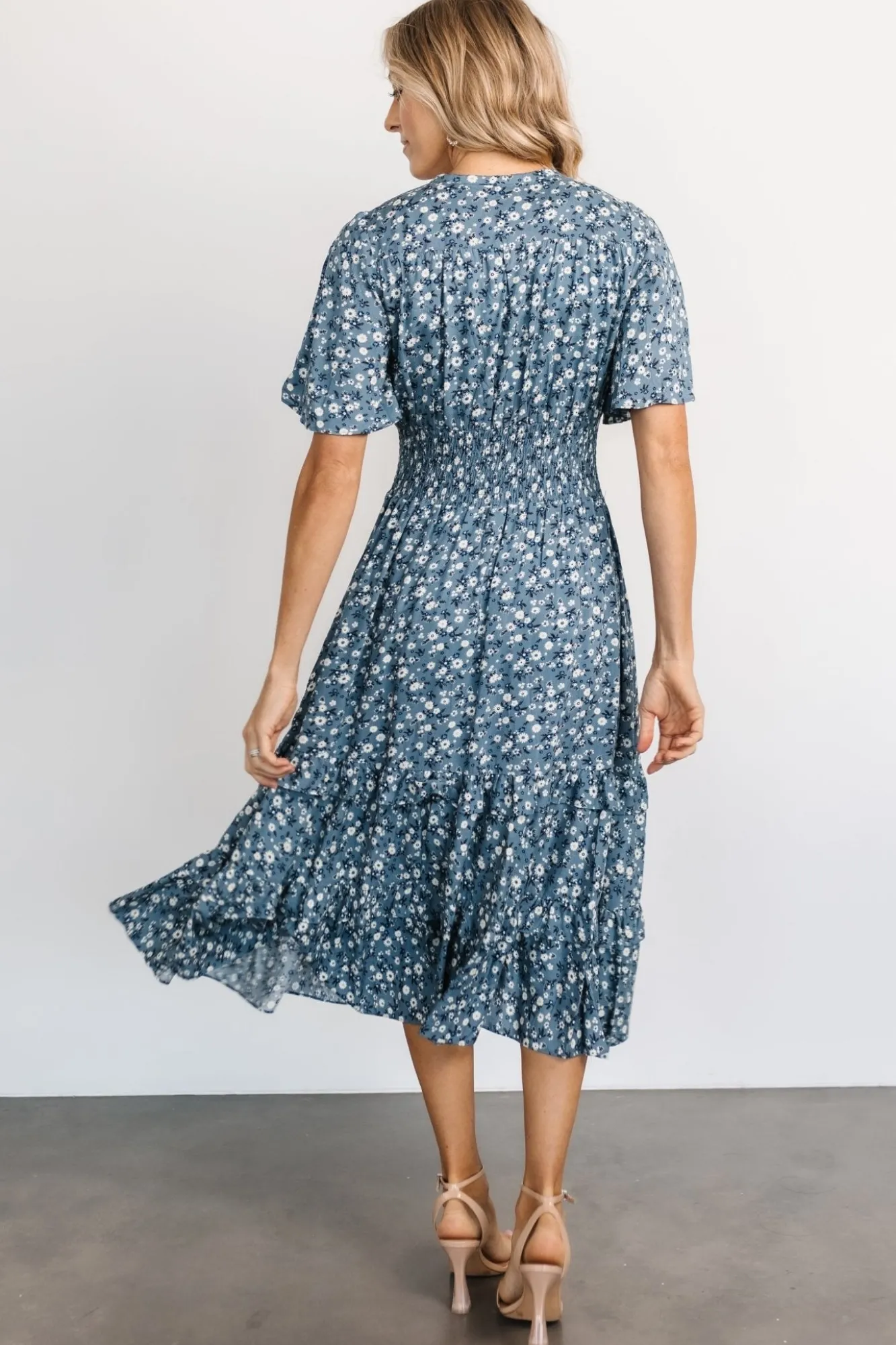 Baltic Born Spell Boho Midi Dress | Blue Floral