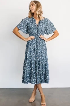 Baltic Born Spell Boho Midi Dress | Blue Floral