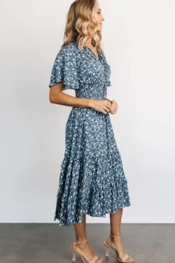 Baltic Born Spell Boho Midi Dress | Blue Floral