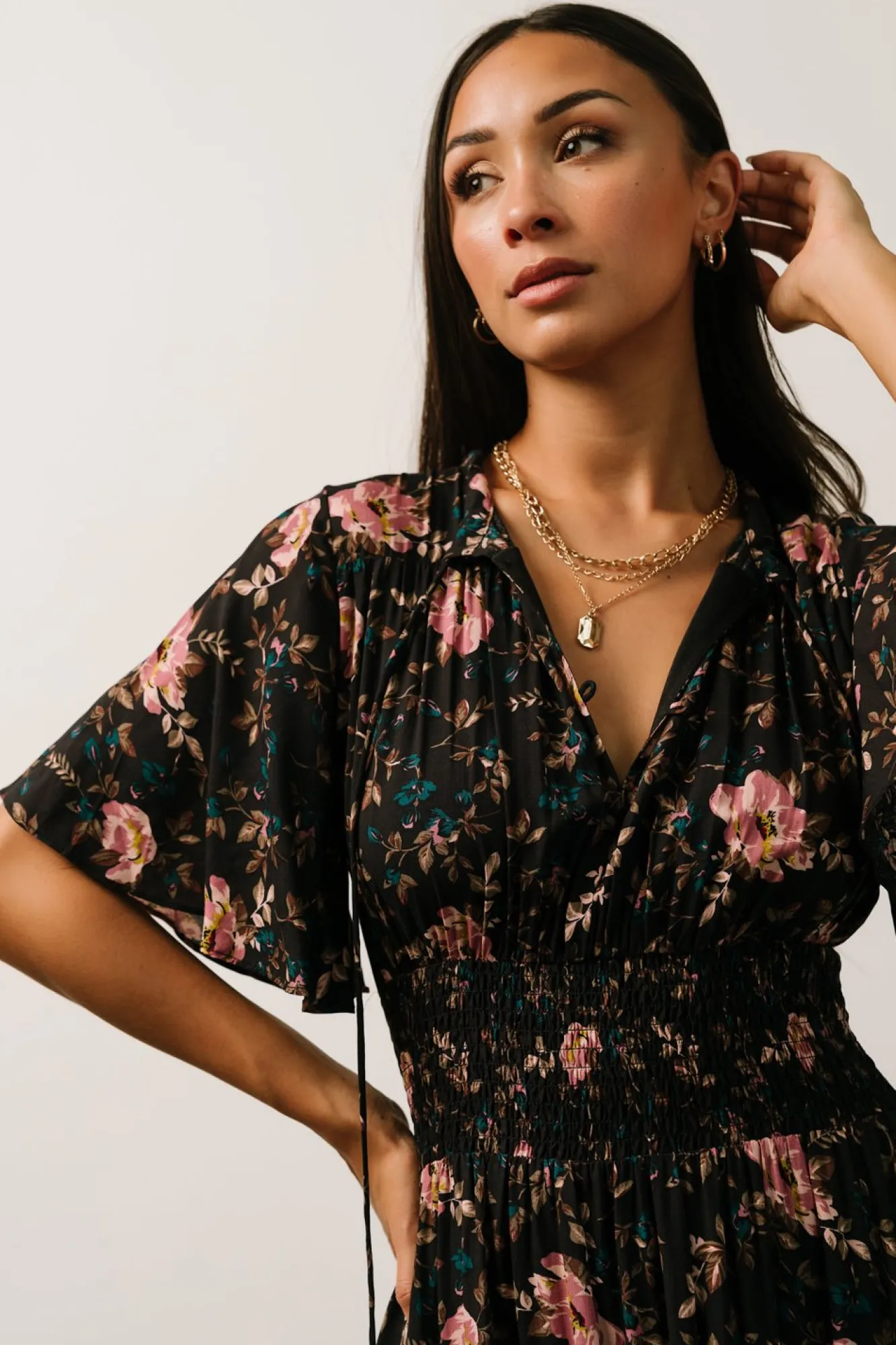 Baltic Born Spell Boho Midi Dress | Midnight Garden