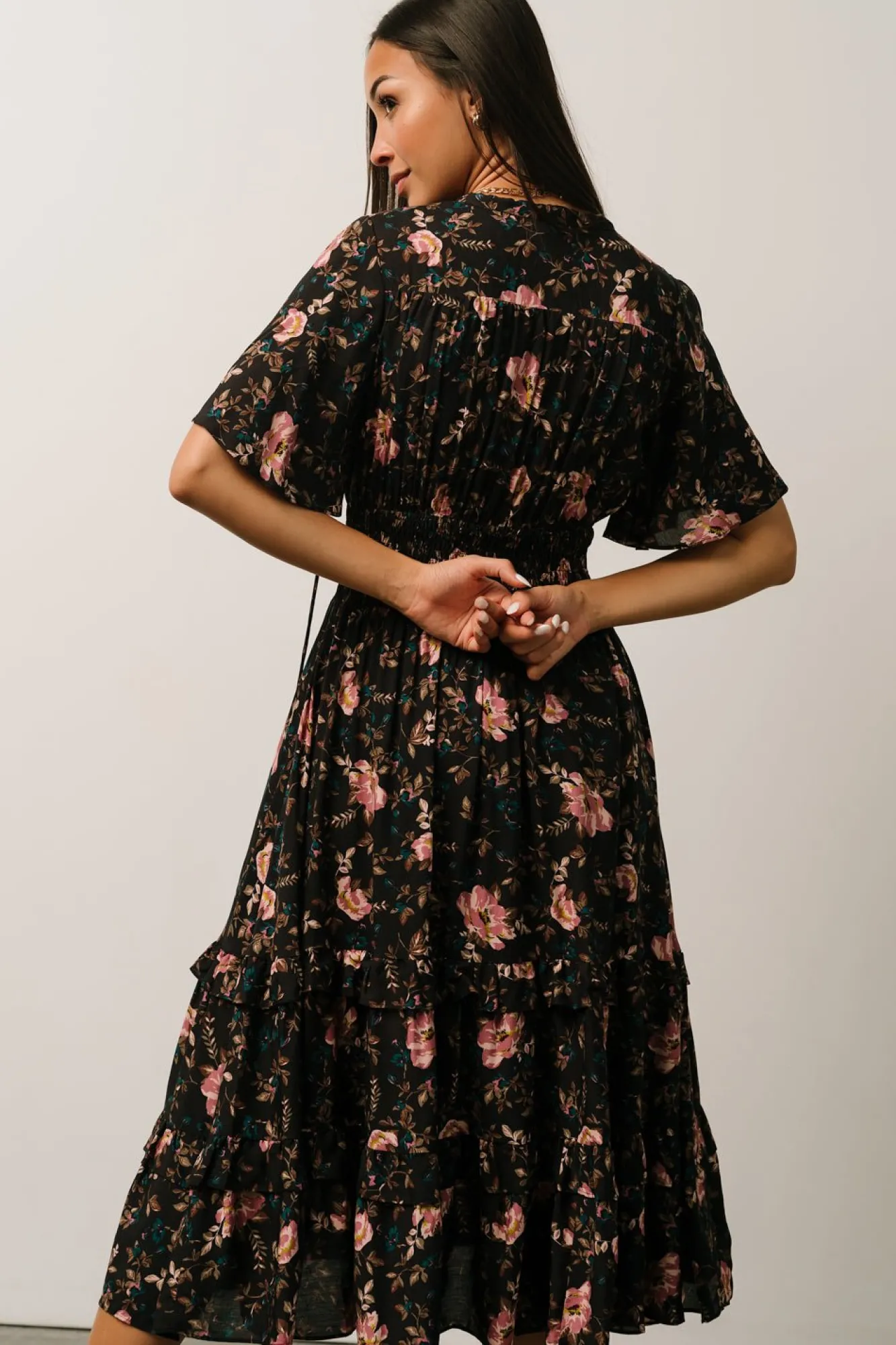 Baltic Born Spell Boho Midi Dress | Midnight Garden