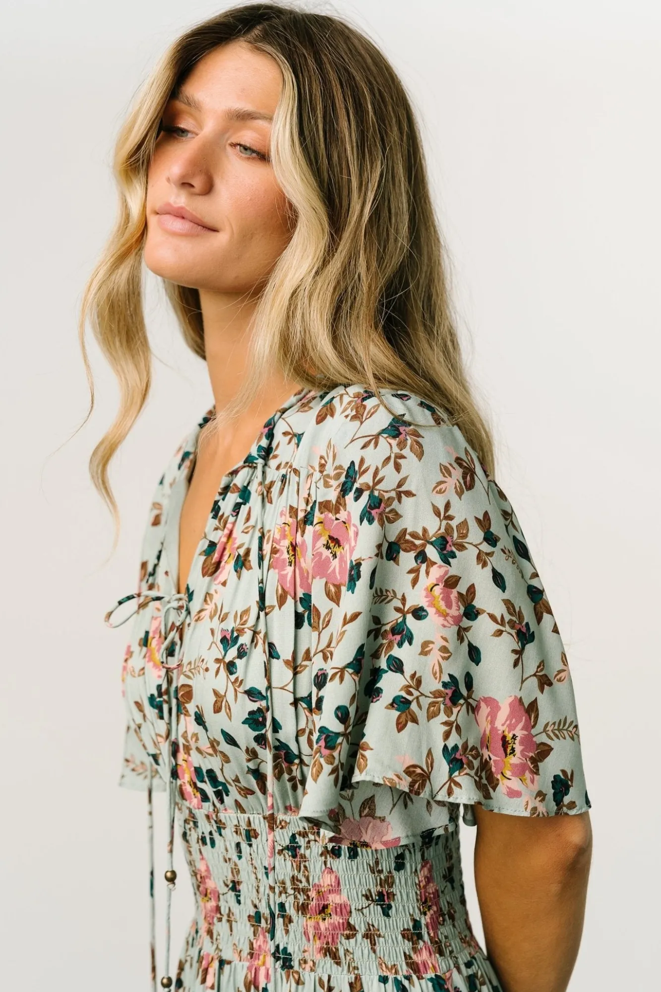 Baltic Born Spell Boho Midi Dress | Sage + Pink Floral