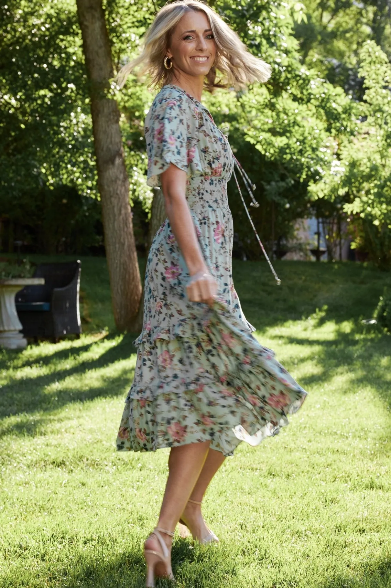 Baltic Born Spell Boho Midi Dress | Sage + Pink Floral