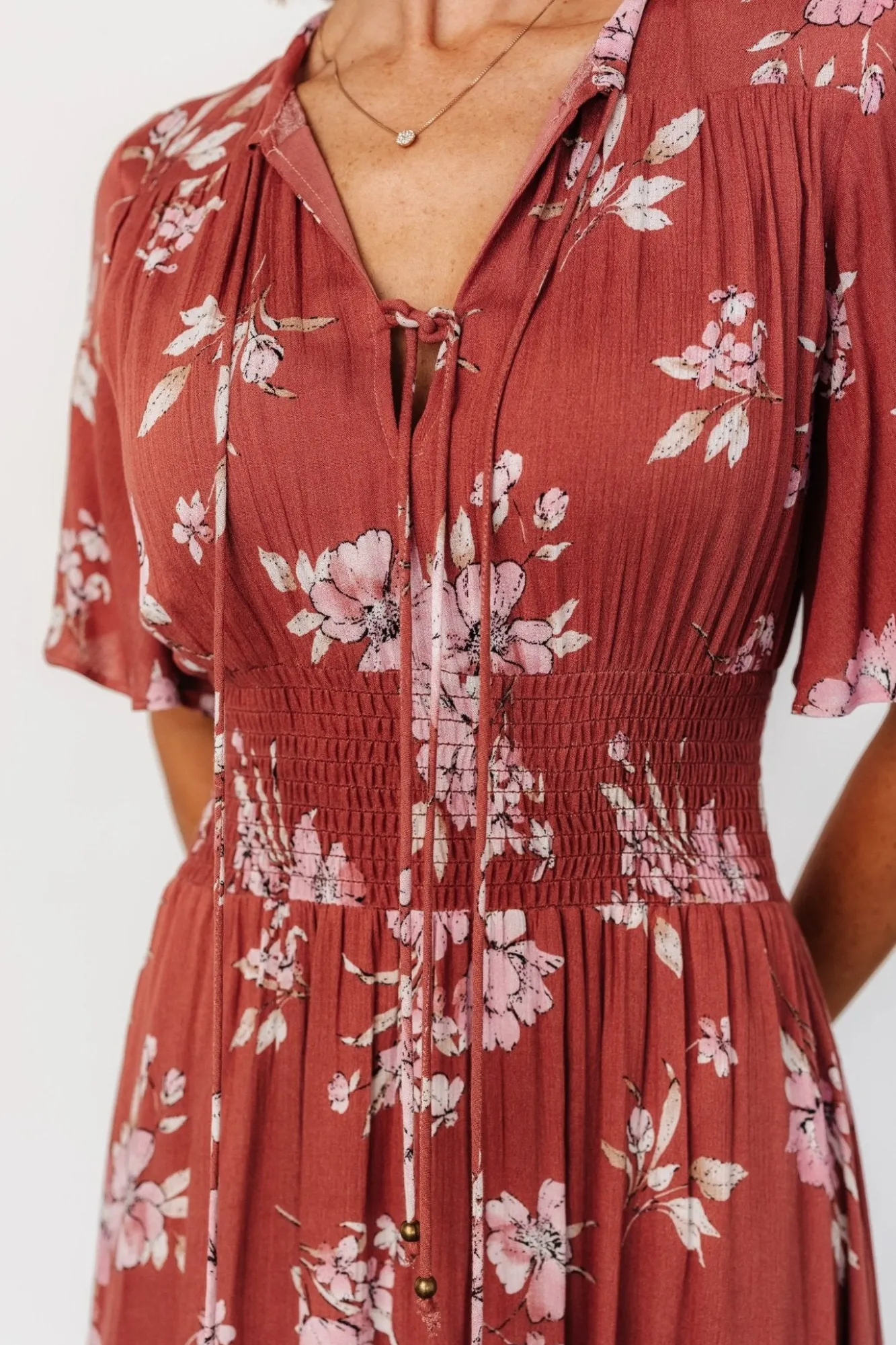Baltic Born Spell Boho Midi Dress | Terracotta Floral