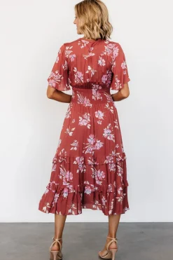Baltic Born Spell Boho Midi Dress | Terracotta Floral