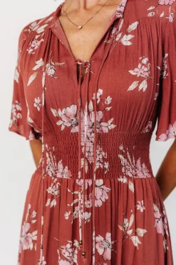 Baltic Born Spell Boho Midi Dress | Terracotta Floral