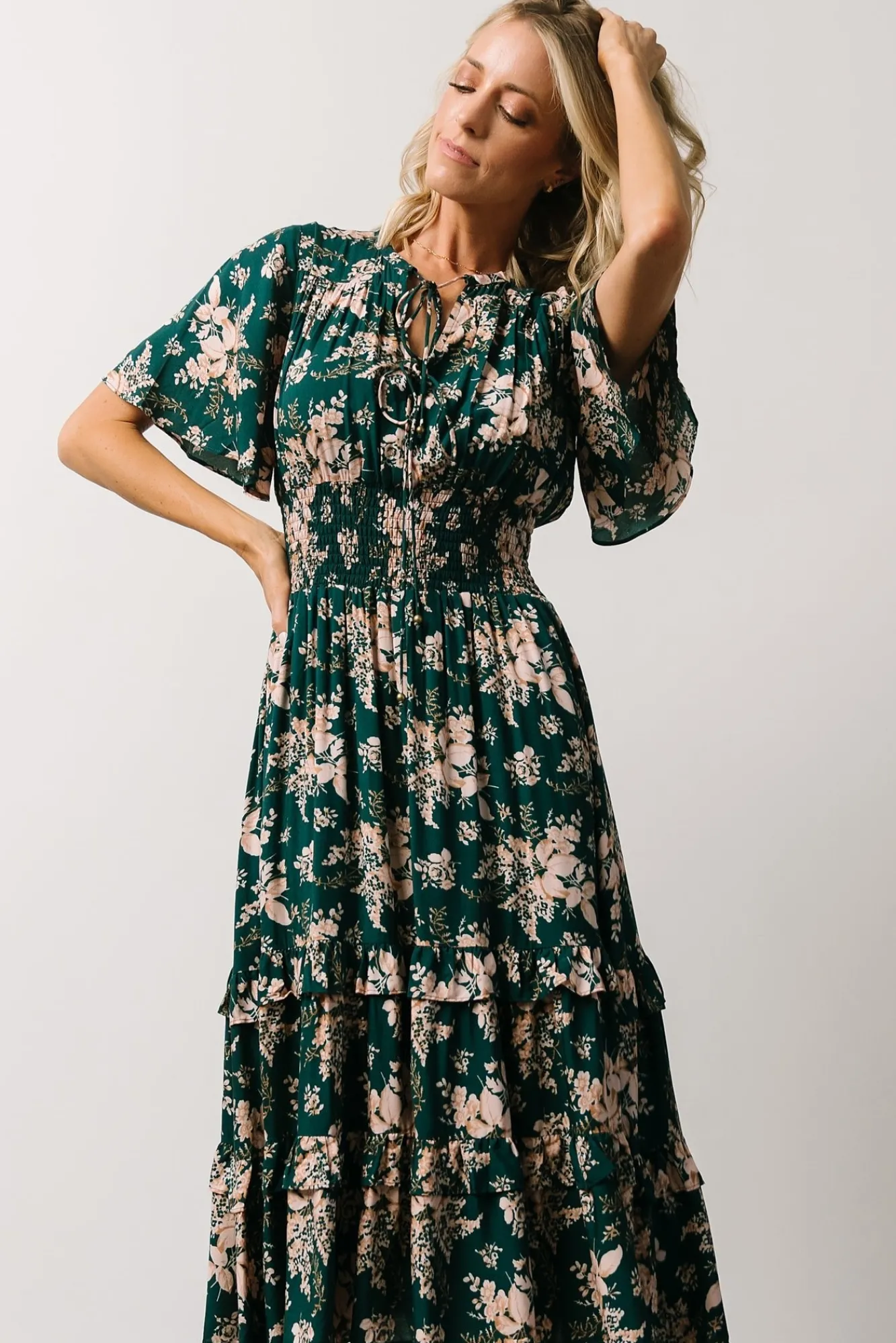 Baltic Born Spell Boho Midi Dress | Topaz + Blush Floral