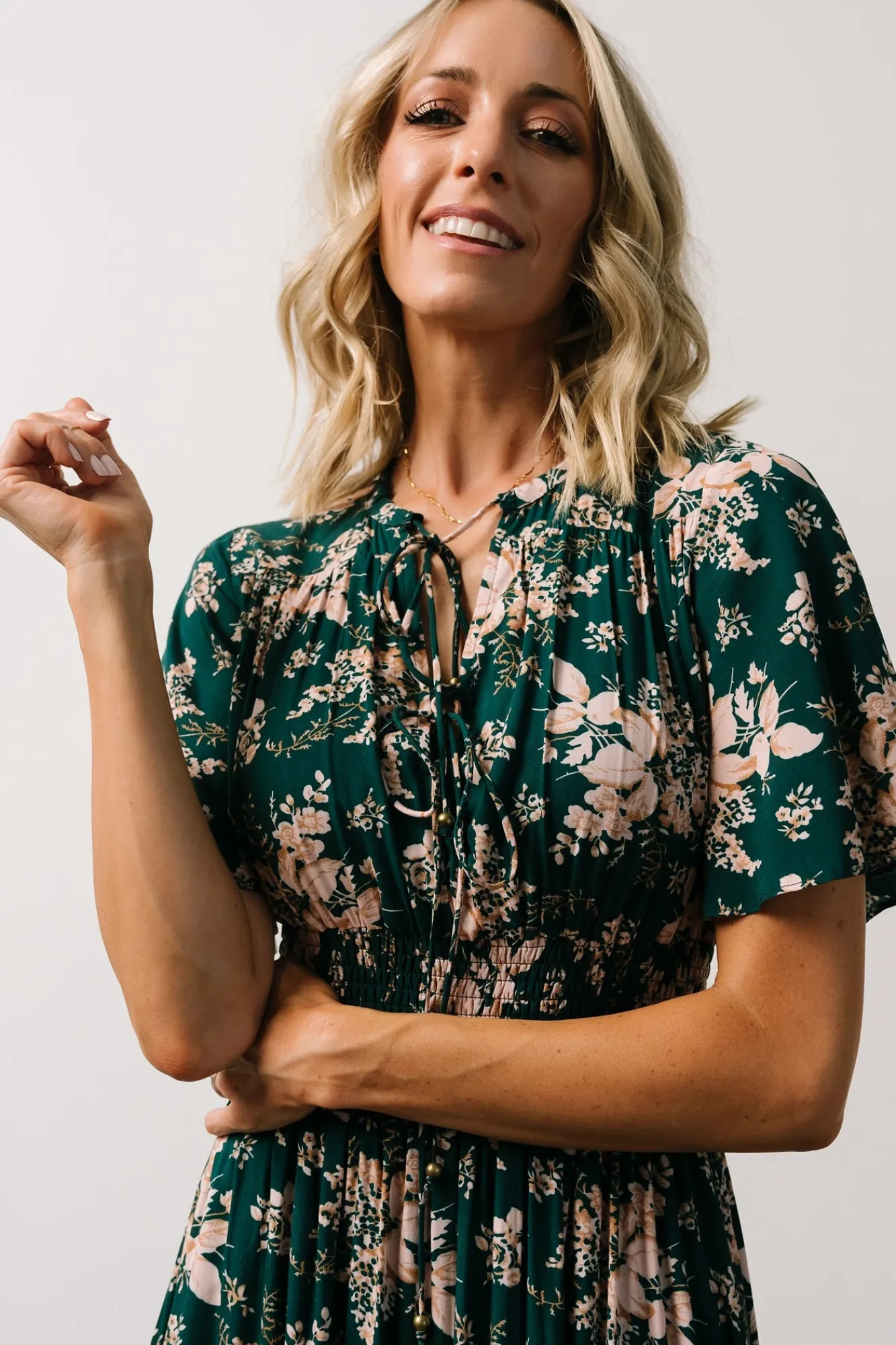 Baltic Born Spell Boho Midi Dress | Topaz + Blush Floral