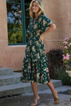 Baltic Born Spell Boho Midi Dress | Topaz + Blush Floral