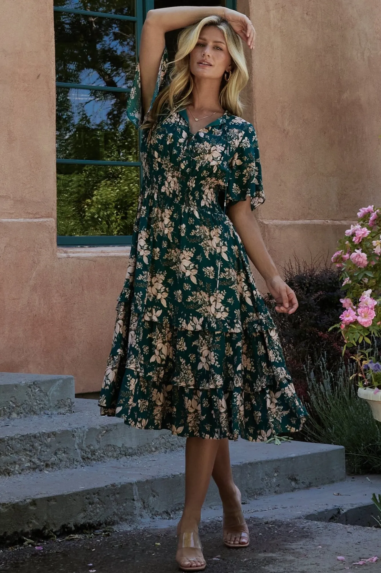 Baltic Born Spell Boho Midi Dress | Topaz + Blush Floral