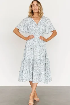 Baltic Born Spell Boho Midi Dress | White + Sage