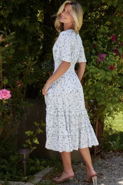 Baltic Born Spell Boho Midi Dress | White + Sage