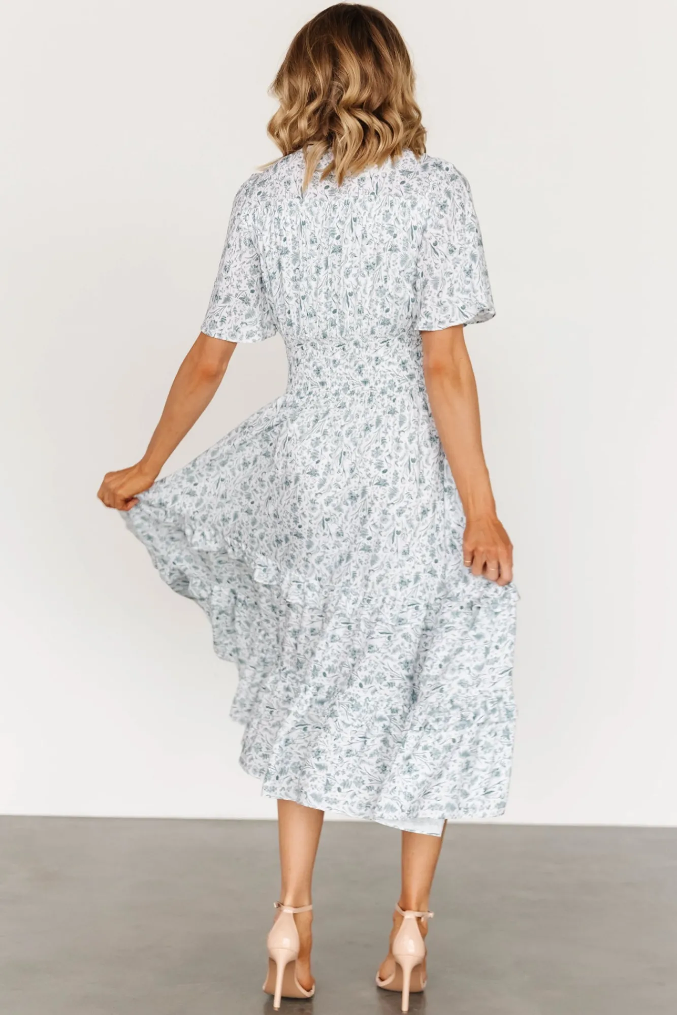 Baltic Born Spell Boho Midi Dress | White + Sage