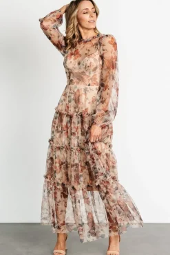 Baltic Born Stephanie Tiered Maxi Dress | Taupe Floral