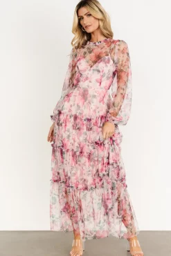 Baltic Born Stephanie Tiered Maxi Dress | Mauve Floral