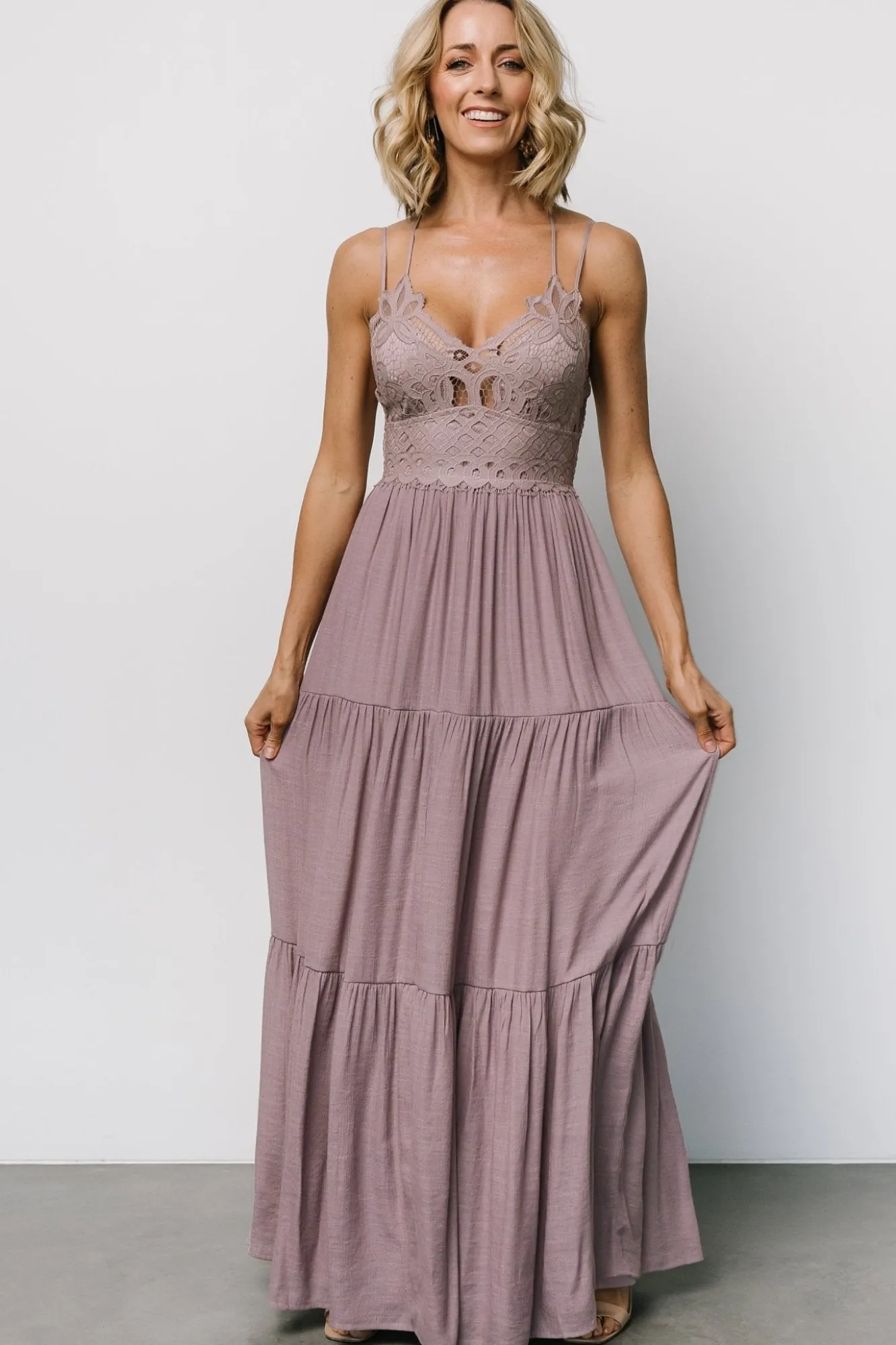 Baltic Born Summerlin Lace Top Maxi Dress | Dusty Mauve